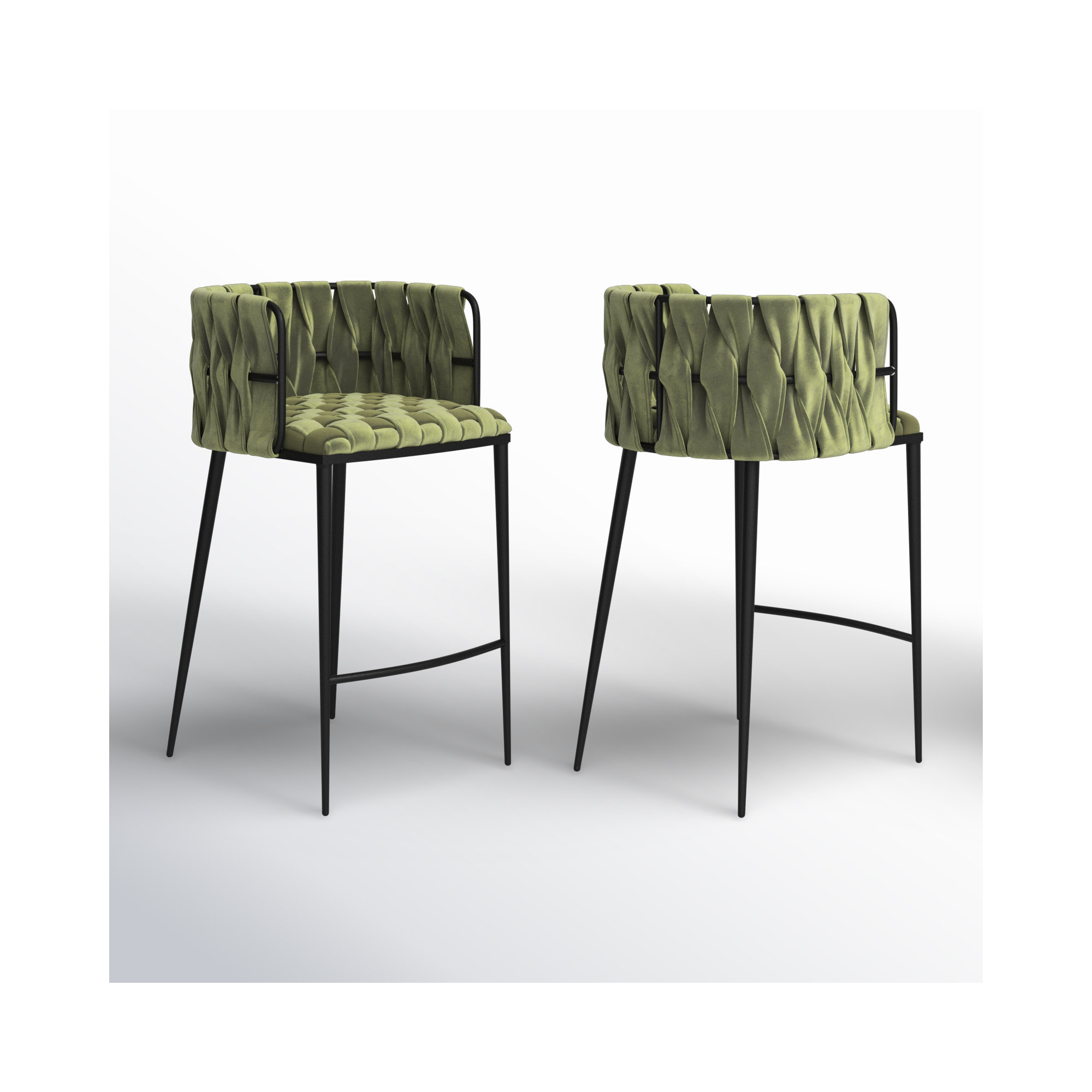 Tyrone 27" Counter Stool, Black, Green