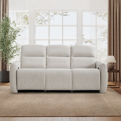 Canapé inclinable électrique moderne de 82 po de largeur, canapé en tissu avec port de charge USB
