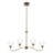 4-light 36"W Antique Brass Modern Linear Pendant with Glass Shade for Dining Room or Kitchen Island-601221087