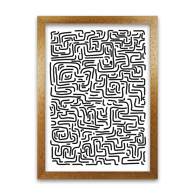 Large Doodle Original - Print, Oak Frame, 84cm H x 59cm W x 3cm D
