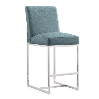 Baptista Upholstered Counter Stool with Metal Frame