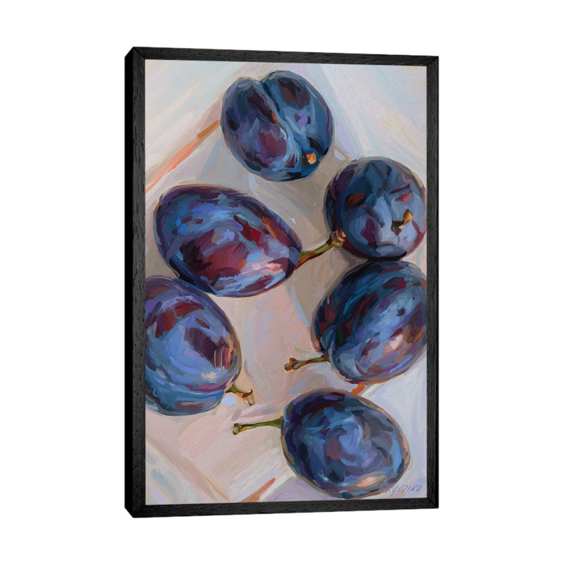 Plums by Svetlana Zyuzina - Floater Frame Gallery-Wrapped Canvas Giclée on Canvas, 101.6 cm H x 66.04 cm W, Black