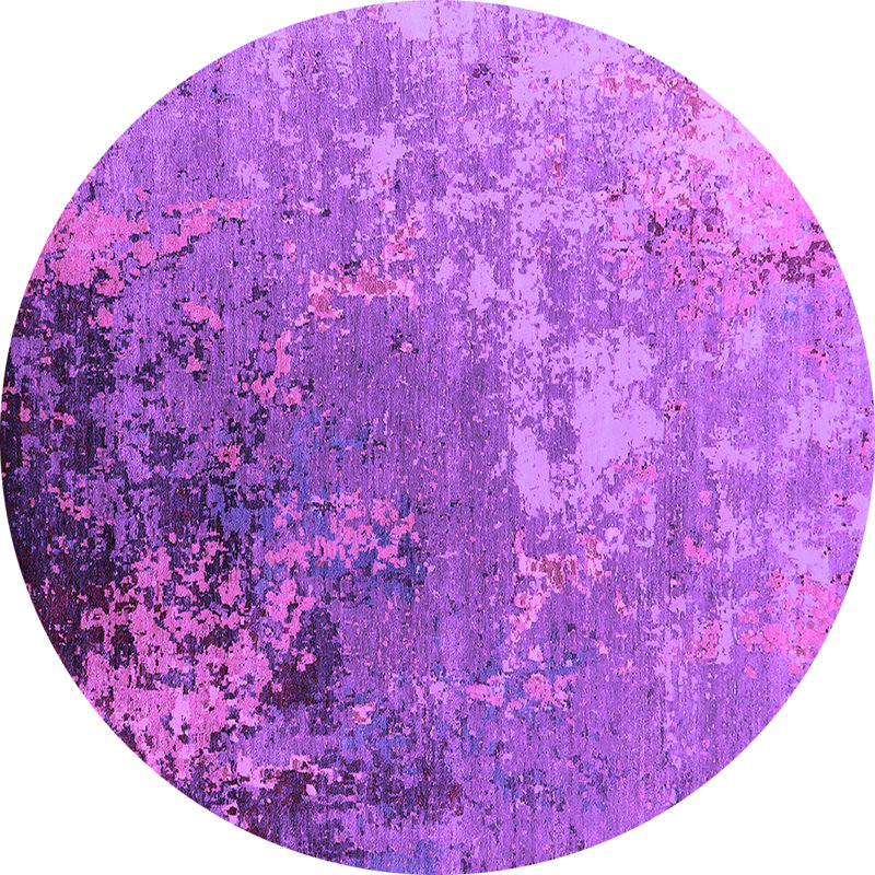Tapis mauve Mid-Century 2534, Rond 3 pi