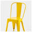 Ensemble de 4 chaises de salle à manger industrielles en métal jaune ultrabrillant-130174077