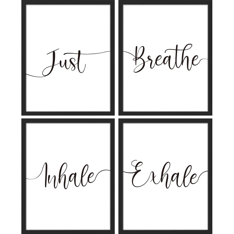 Just Breathe Inhale Exhale, H 14 po x l 11 po, Noir