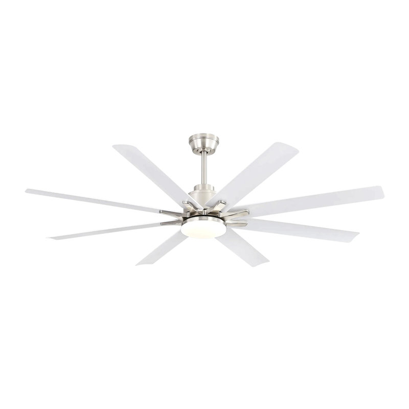 66 Inch Modern Ceiling Fan With Dimmable Led Light 8 Abs Blades Smart Remote Control Reversible Dc Motor For Home Office