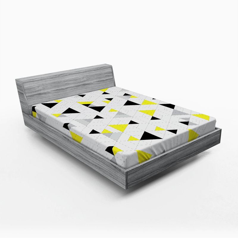 Microfiber Geometric Fitted Sheet, Full Fitted Sheet