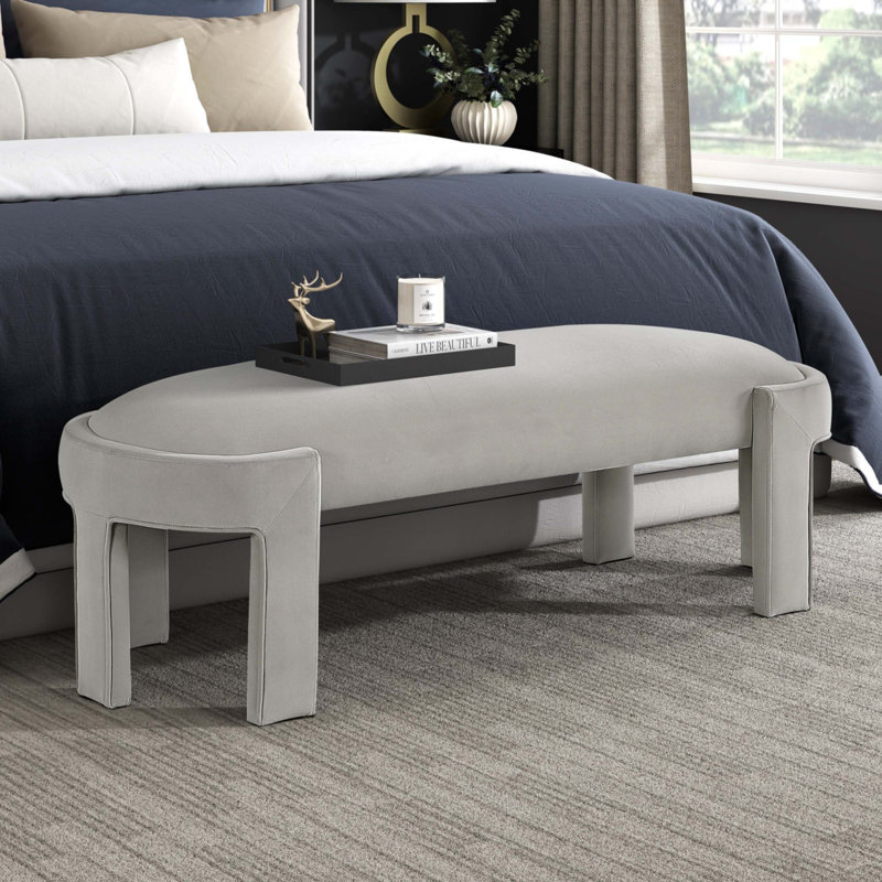 Banc rembourré élégant, Taupe