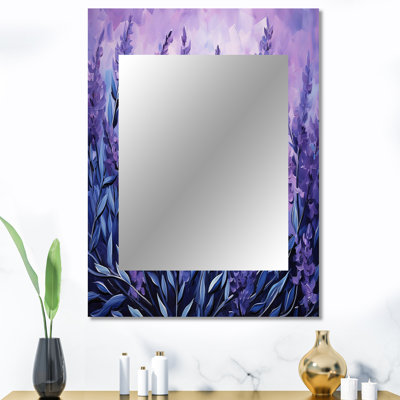 Lavande Serenity 1 - miroir d'herbes, miroir mural décoratif traditionnel, impression d'art en métal