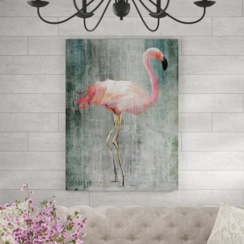«Tropical Plumage II» par Emma Brooks - impression, Gel coupé au couteau, H 47 po x l 35 po x P 1,5 po