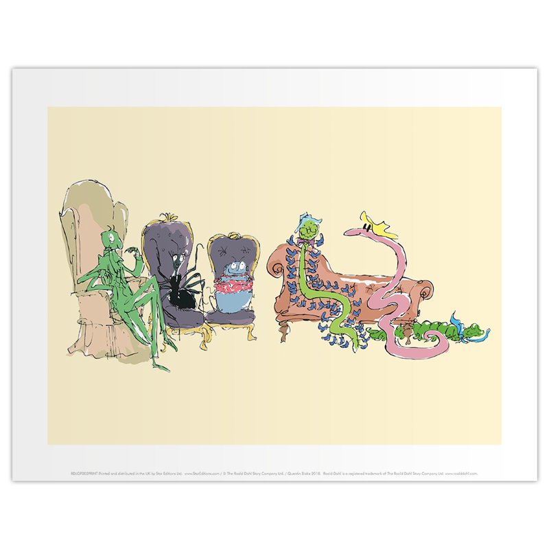 Quentin Blake - Print, White Framed, 29cm H x 36cm W x 0.1cm D