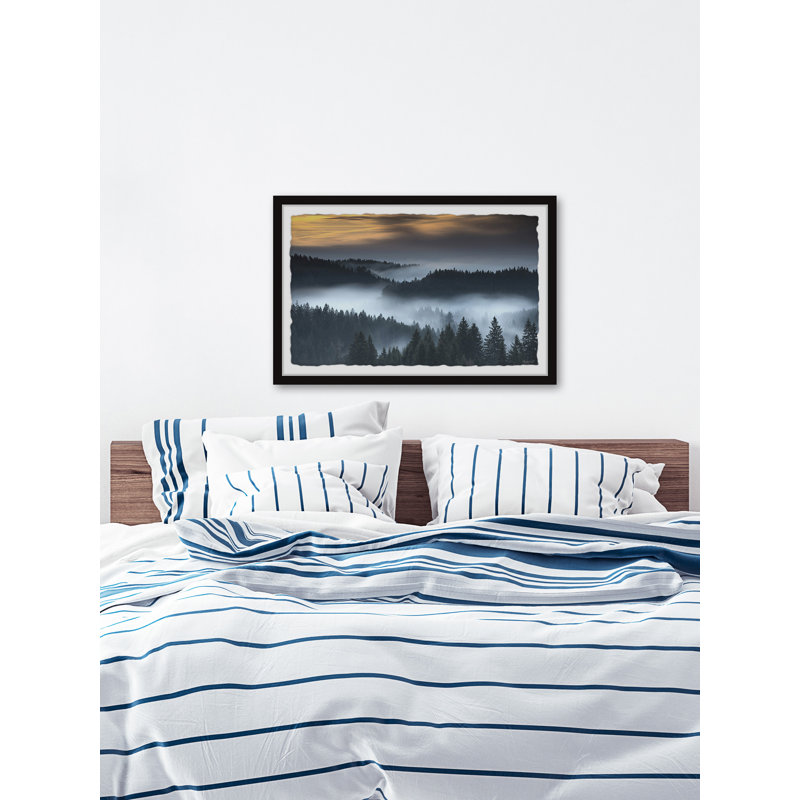 Foggy Winding River 1 Piece Painting, 20cm H x 30cm W, Paper
