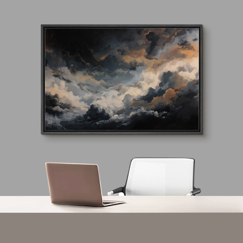 «Majestic Cloudscape Art», impression sur toile encadrée, Cadre flottant noir, H 24 po x l 36 po x P 1,5 po