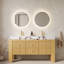 Meuble-lavabo double 60 po avec comptoir en pierre frittée et lavabo en céramique