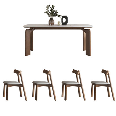 Simple high-end rectangular dining table set