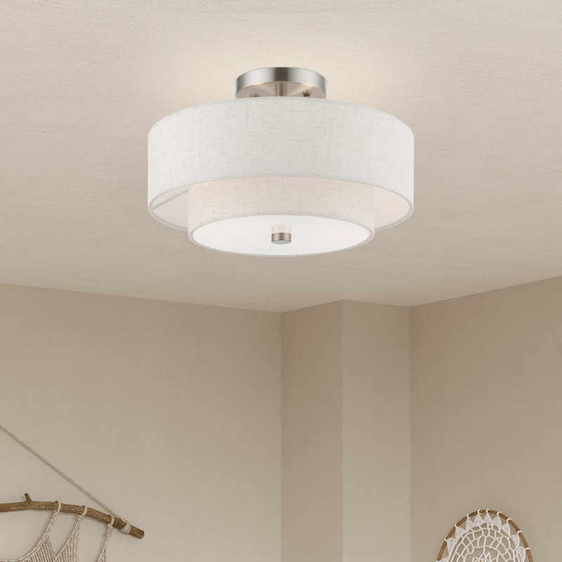 Areial Fabric Semi Flush Mount