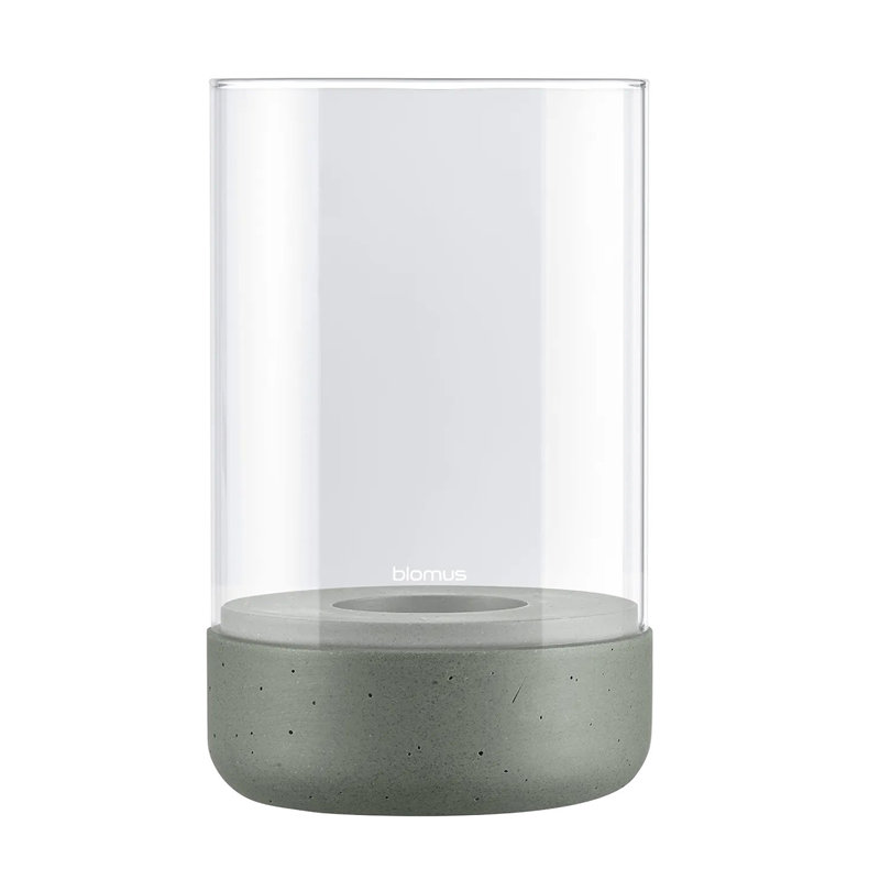 Glass, 20 cm H x 12 cm W x 12 cm D, Green