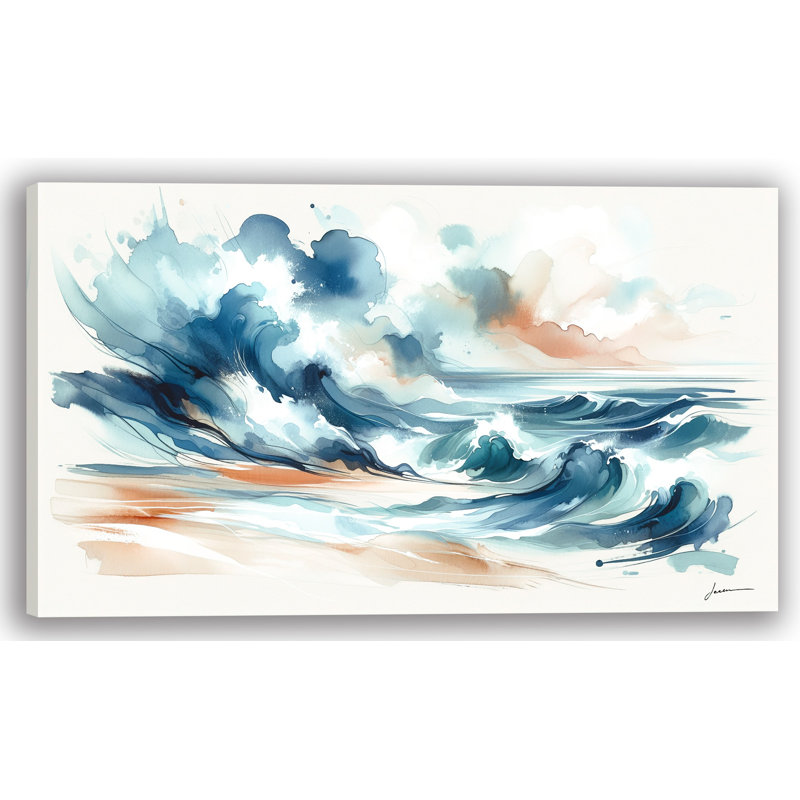Art mural sur toile Peaceful Ocean Waves, H 24 po x l 42 po