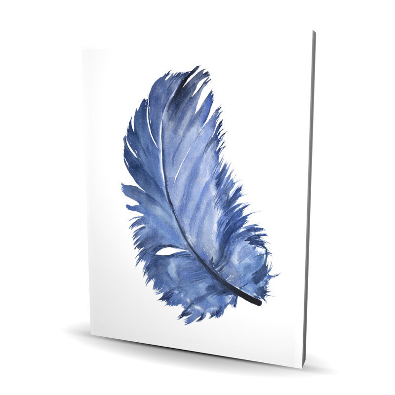 Plume bleue aquarelle - toile bleue classique