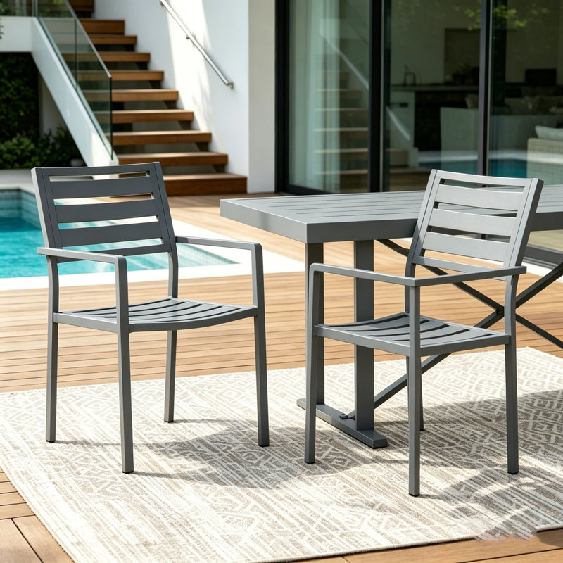 Chaise d'extérieur moderne en aluminium