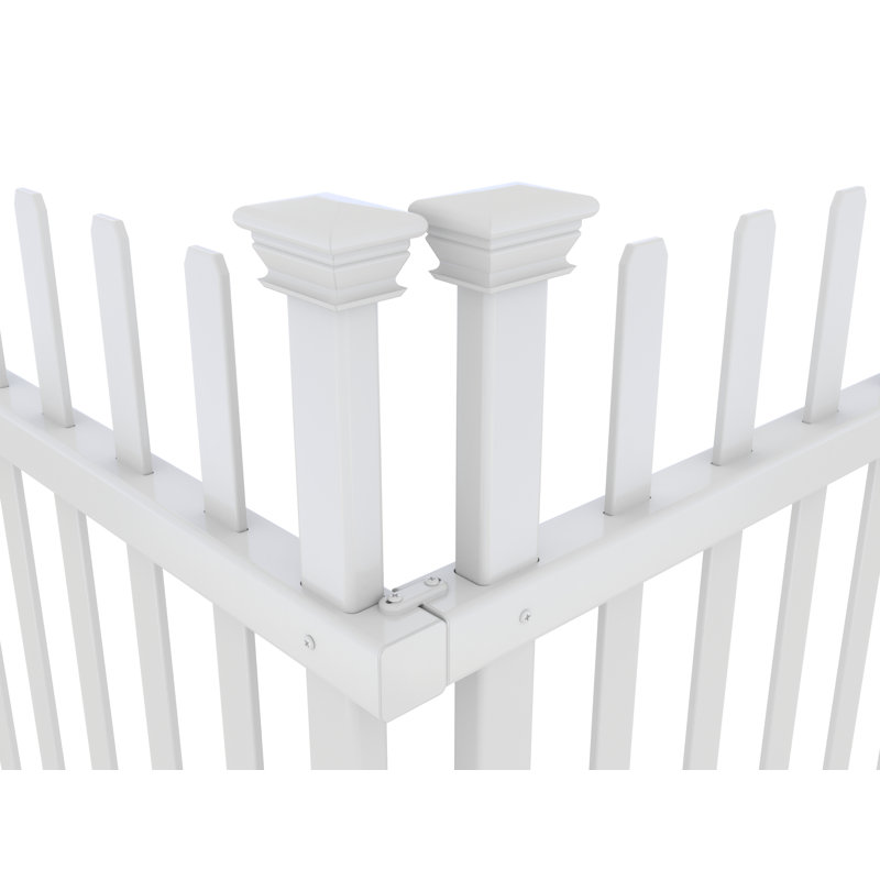 Burbank 3.5-ft White Vinyl Flat-top Picket Fence Panels