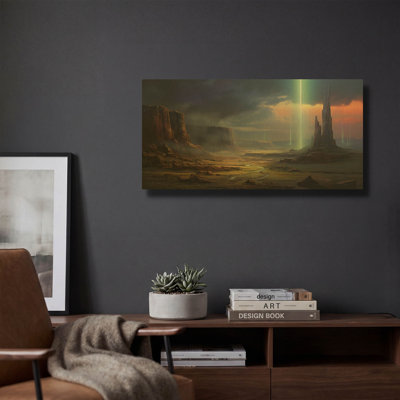 « Pilier de lumière surnaturelle » par r3darch0n, décoration murale en métal doré, 61 x 30,5 cm