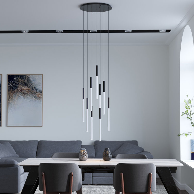 Baileyton 9 - Light Cluster Pendant, Black/White
