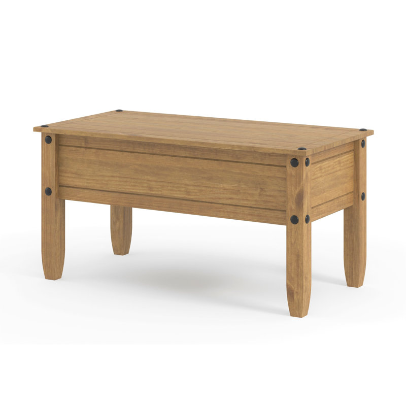 Payton Coffee Table solid pine, antique wax finish, Corona design, Natural