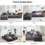 Canapé modulaire en forme de L 118 po, canapé nuage en velours côtelé avec repose-pieds mobile, siège profond 118 po-1750522716