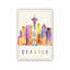 Illustration moderne de Seattle, villes américaines, impression sans cadre, Washington State, affiche d'art mural-479173362