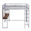 Lit mezzanine en métal argenté avec bureau et tablettes - Solution de chambre à coucher écoénergétique intégrée 2, poids maximum: 120 lb-121104743
