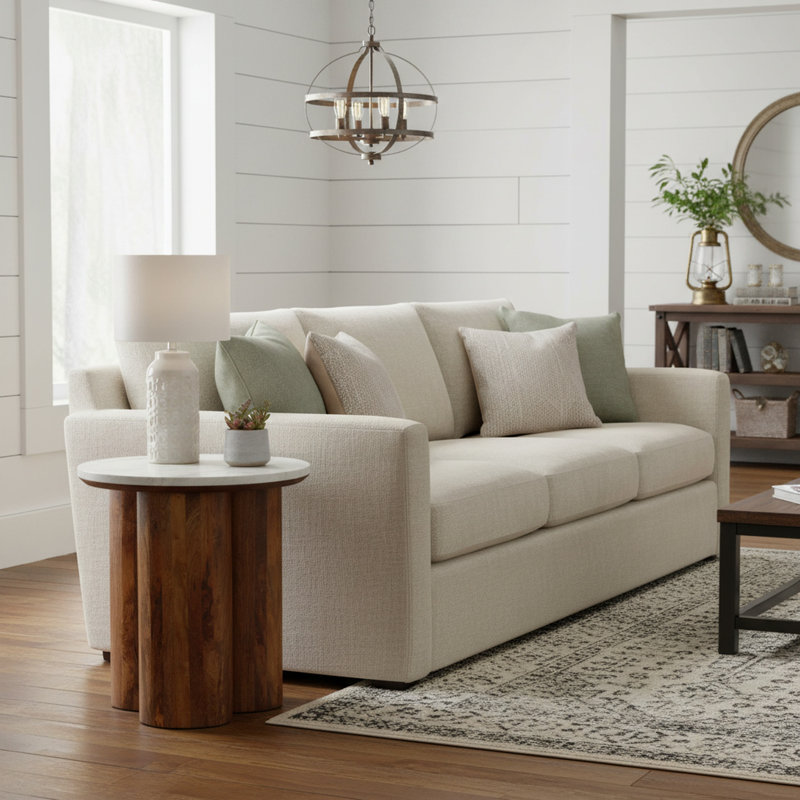 Marble and Mango Wood Accent Table