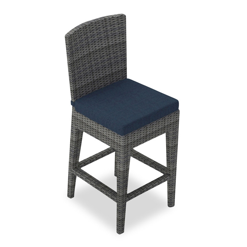 Tabouret de bar 25 po Azilyn, Spectre indigo Sunbrella®, 25", Ardoise texturée