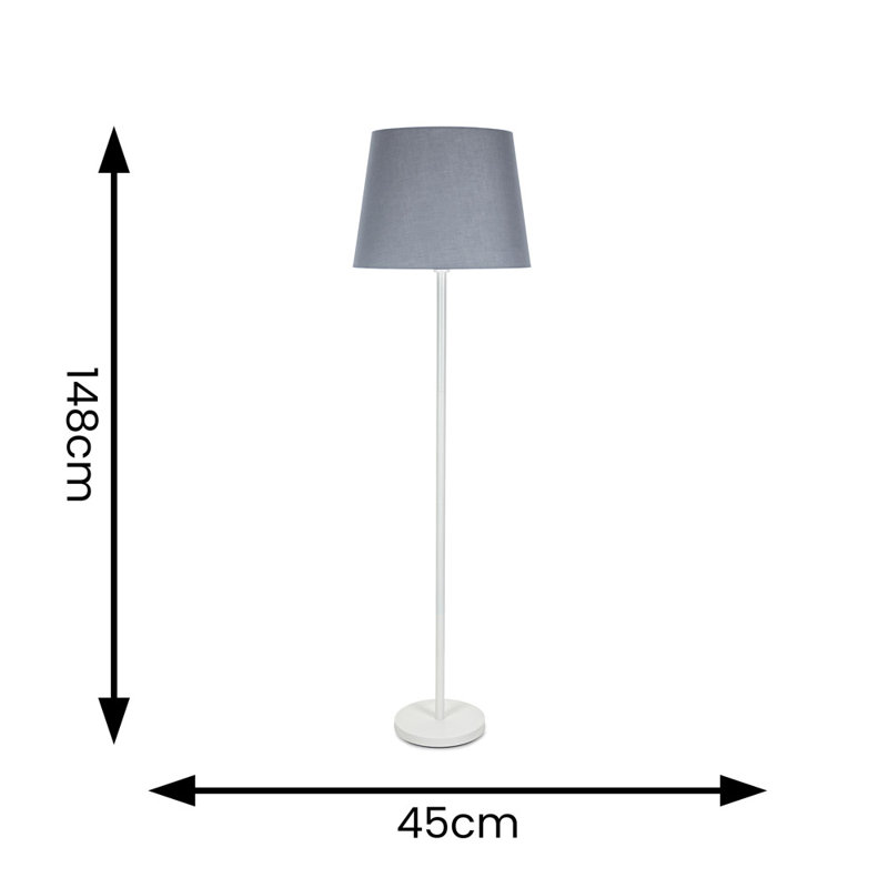 Rinnah 148cm Matte Traditional Floor Lamp, Grey