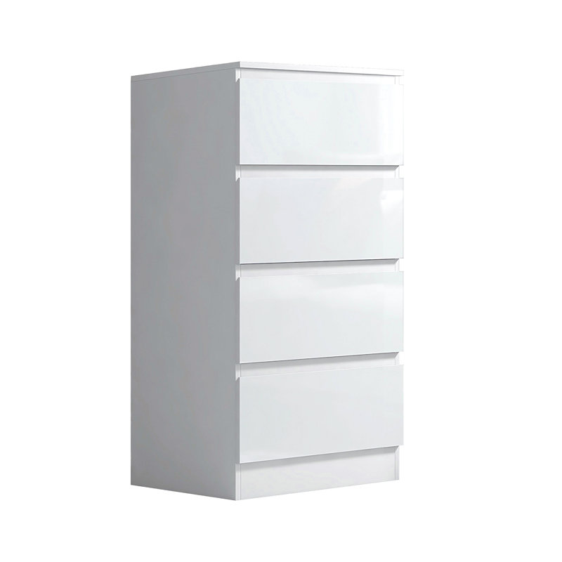 Stora 4 Drawer Chest of Drawers - White Gloss Front