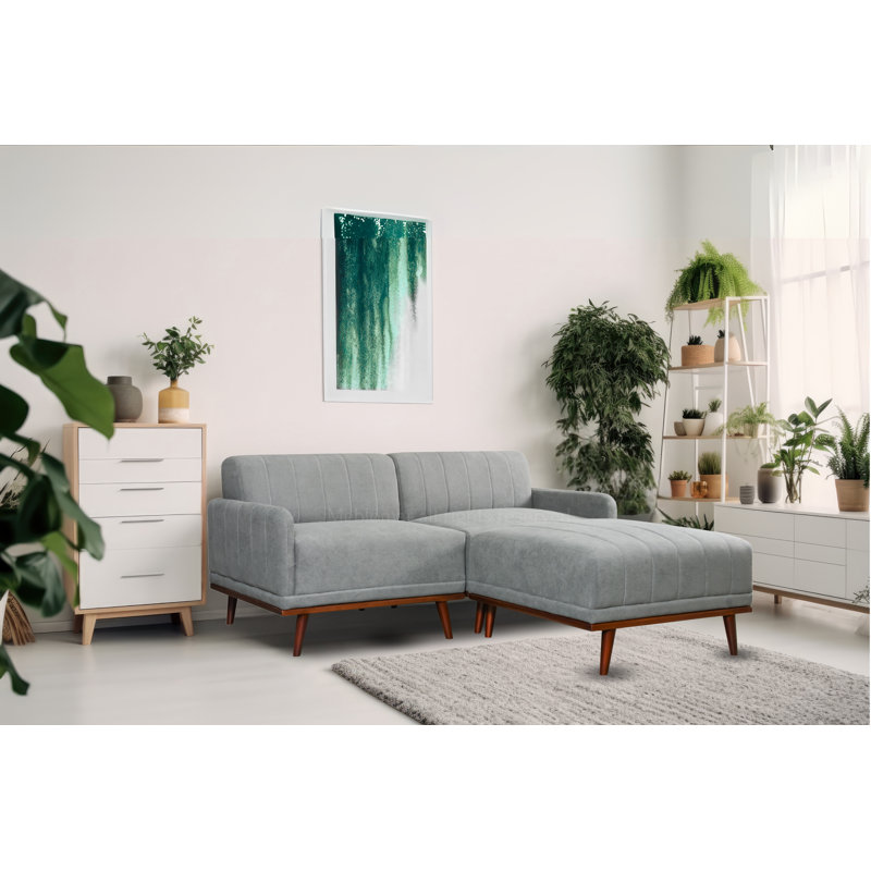 Philipa 3 Seater Sofa & Chaise, Right Hand Facing, Grey Polyester Blend