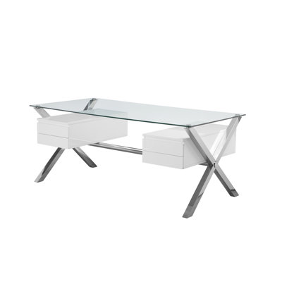 Ayvan Glass Top Metal Base