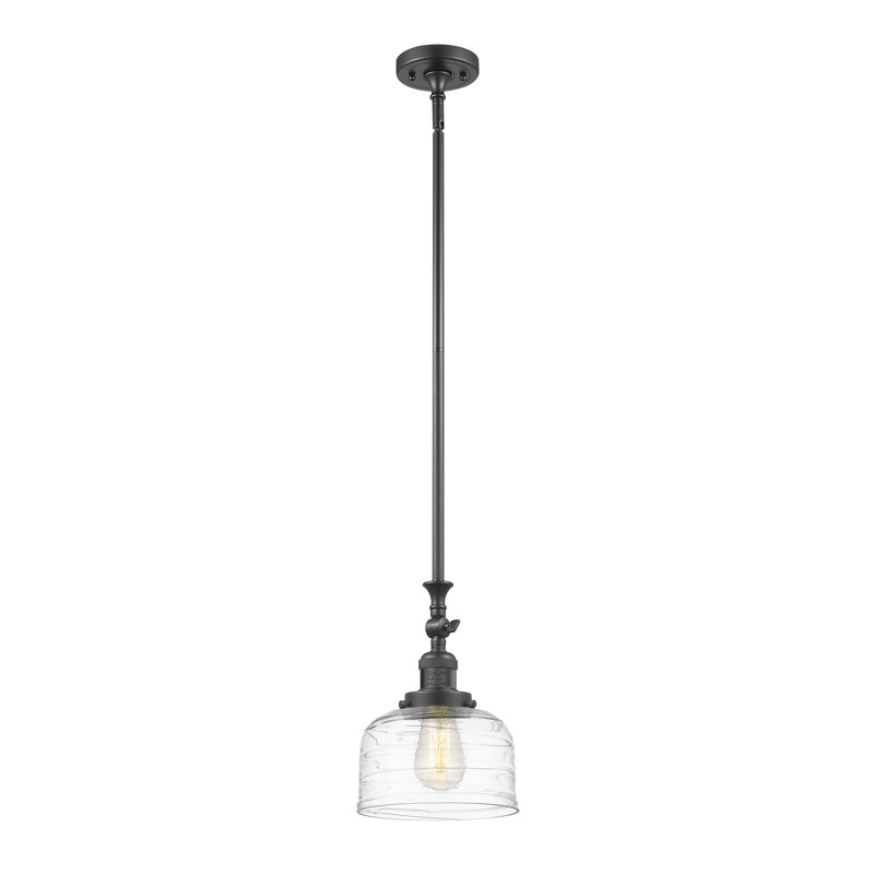 Luminaire suspendu en forme de cloche à 1 lumière Bonanza, Bronze huilé