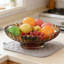 Grand bol à fruits en cristal avec motif floral élégant - Décoration de cuisine durable sans plomb pour les fruits, les collations et la présentation de la maison-1828008607