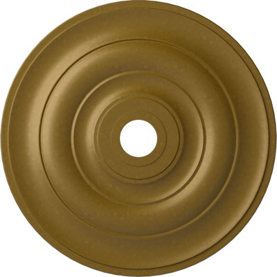 Médaillon de plafond Endurathane Jefferson, DE 26 1/2 po x P 3 5/8 po x P 1 1/2 po (convient aux auvents jusqu'à 5 po), finition dorée peinte à la main