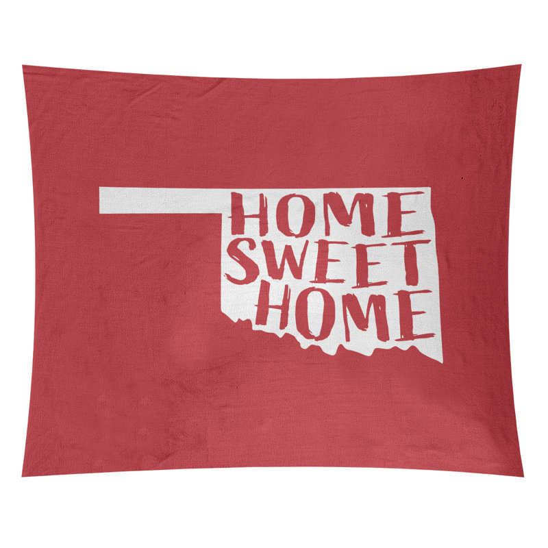 Tapisserie Home Sweet Oklahoma, H 104 po x l 88 po, Rouge