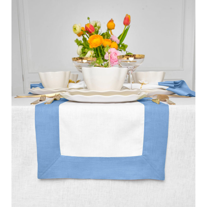 Contempo - 100% Pure Linen Table Runner, 14 x 108 Inch