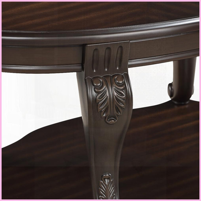 Table basse ronde de 22 po à deux tons pour le salon, pieds en bois d'hévéa massif, tablette résistante à la chaleur, assemblage facile