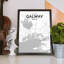 Galway City Map - No Frame Print-424255643