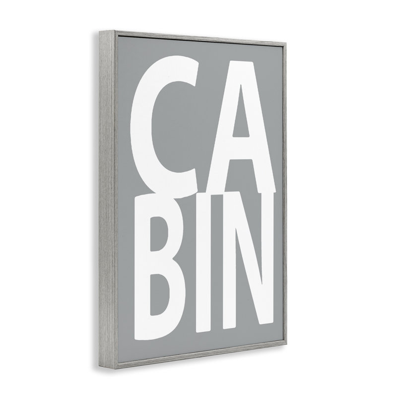 «Cabin Word» sur giclée sur toile grise par Jamie MacDowell, Estampe numérique Farmhouse, H 30 po x l 20 po