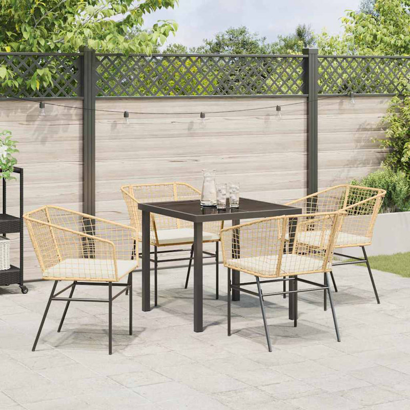 4 - Person Patio Dining Set with, Brown, 73cm H x 80cm W x 73cm D