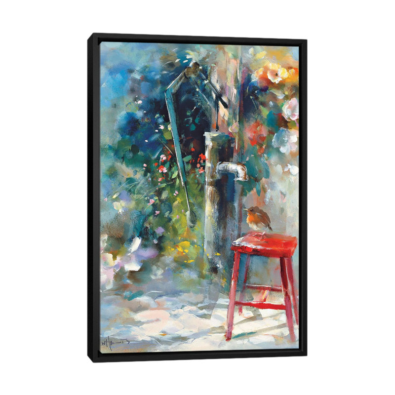 « silent jardin », impression sur toile, H 26 po x l 18 po x P 1,5 po, Toile avec cadre noir, Pas de tapis