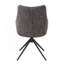 Chaise d'appoint en chenille Malika brun gris avec pivot (ensemble de 2)