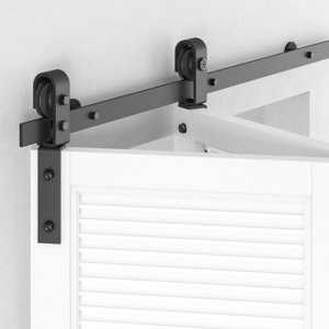 Standard Bifold Single Barn Door Hardware Kit (Door Not Included), J shape Hanger