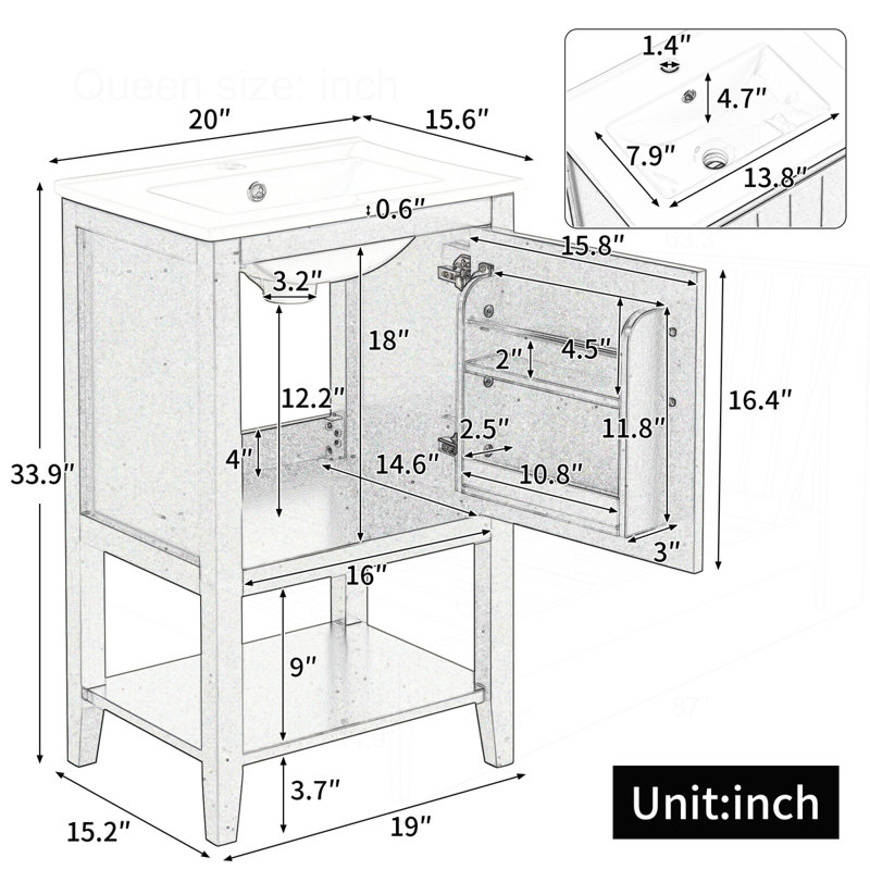 20" Bathroom Vanity with Sink
